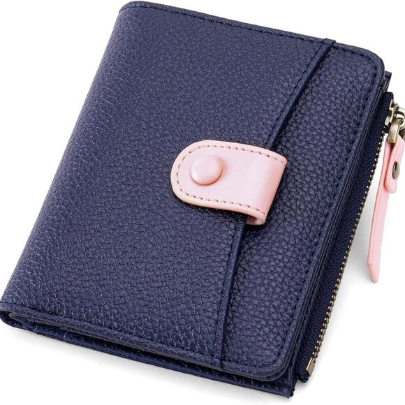 Leather RFID Wallet Women Bifold Zipper Card Holder with ID Window - Picture 6 of 6